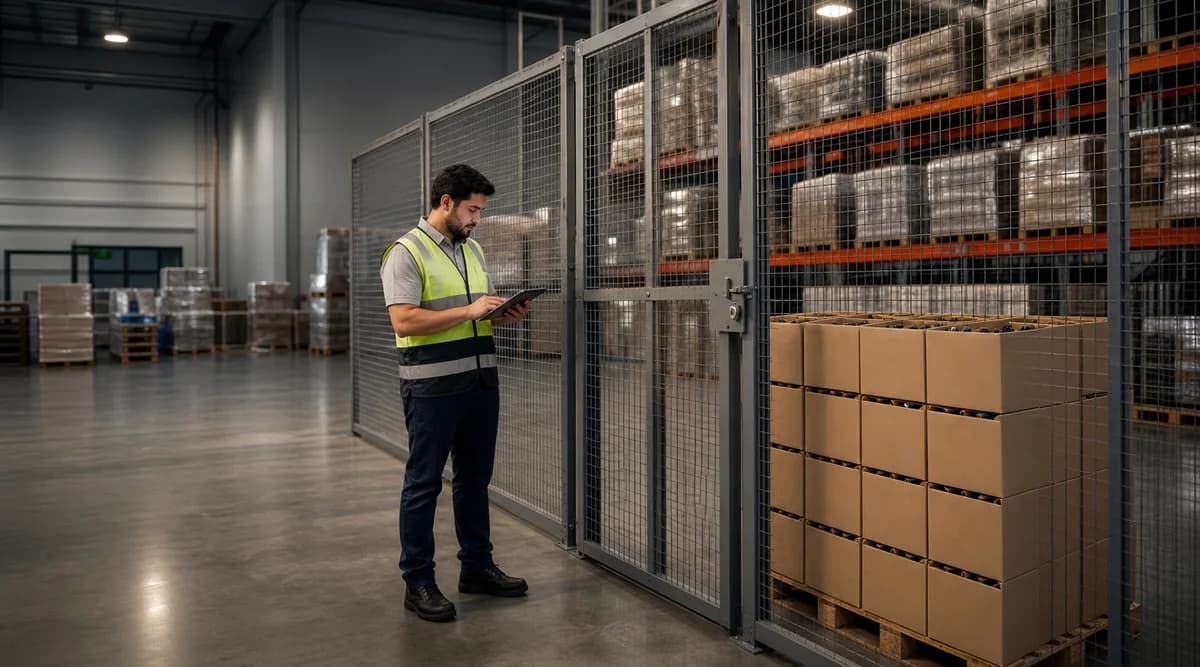 Cajas de vino importado en una zona segregada de un almacén con control de temperatura