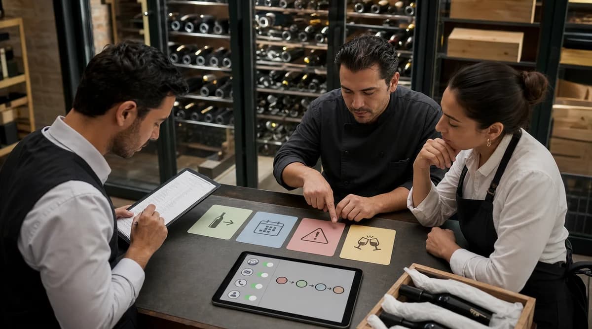 Equipo de cava organizando mensajes de movimiento, reserva, incidencia y evento con preferencias y escalamiento