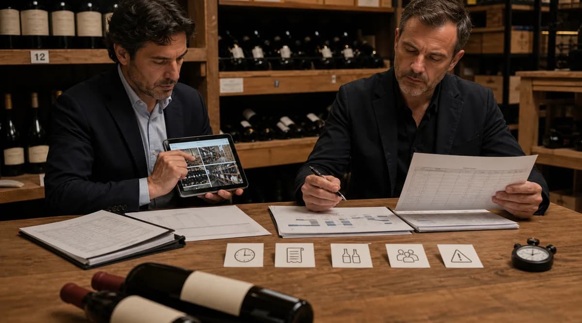 Responsables de una cava comparando inventario, evidencia fotográfica, tiempos y costos después de un piloto