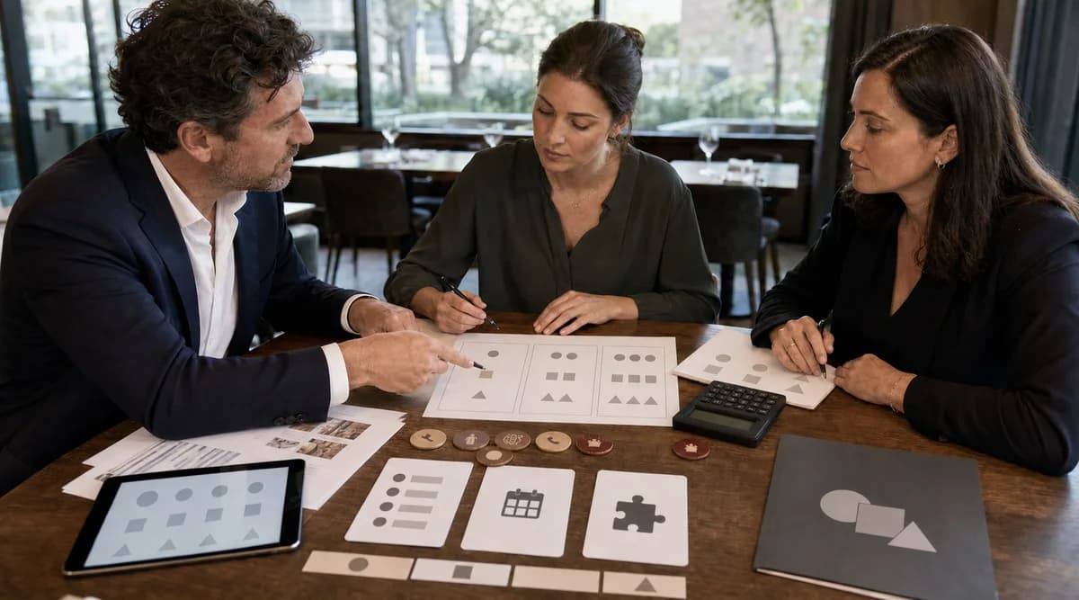 Equipo de restaurante construyendo escenarios de costo total para plataformas de reservaciones