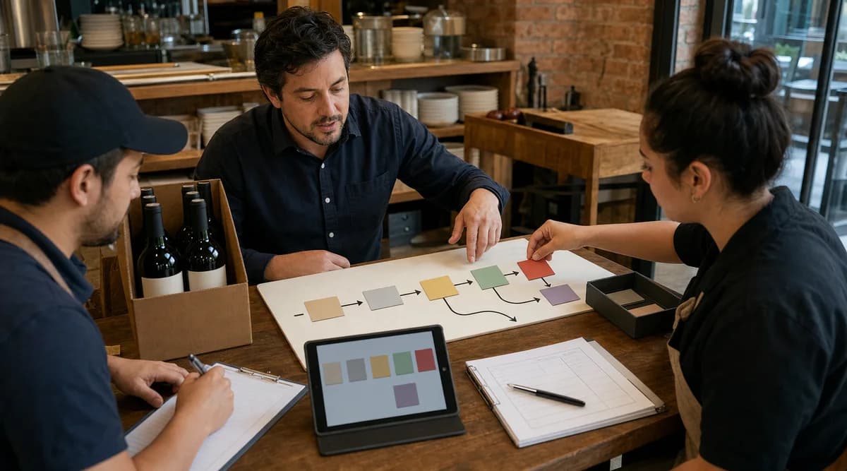 Equipo prueba un workflow de recepción con aprobación, excepción y retorno manual