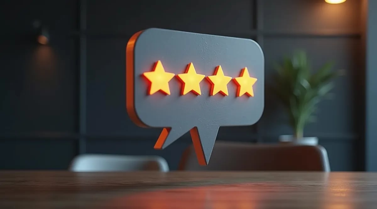 Cliente proporcionando feedback en tablet al salir del restaurante
