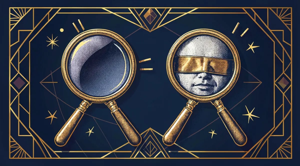 Auditor comparando método de auditoría normal y ciega en cava
