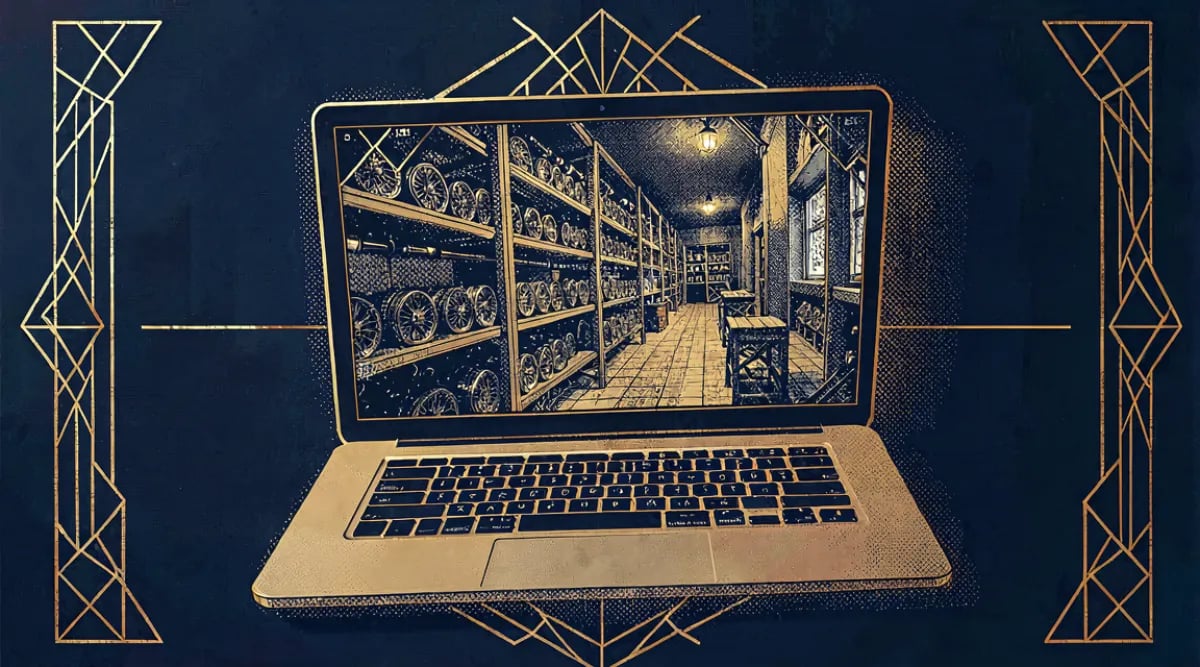 Persona auditando cava remotamente desde laptop
