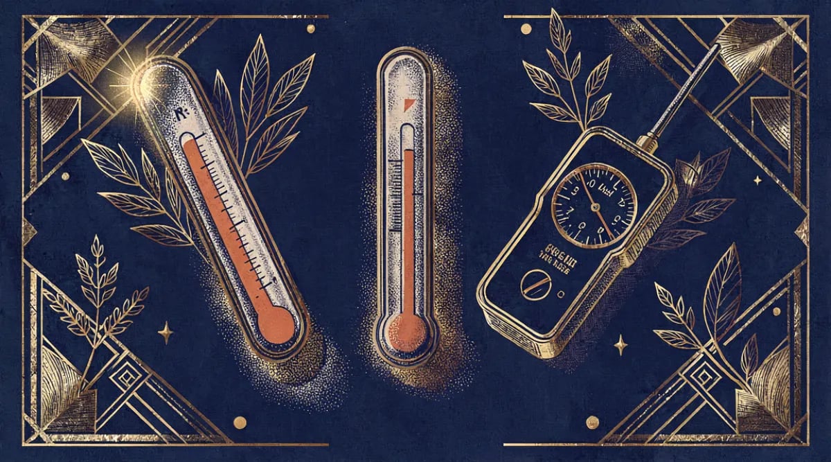 Higrómetro y datalogger midiendo temperatura y humedad durante auditoría de cava de vinos