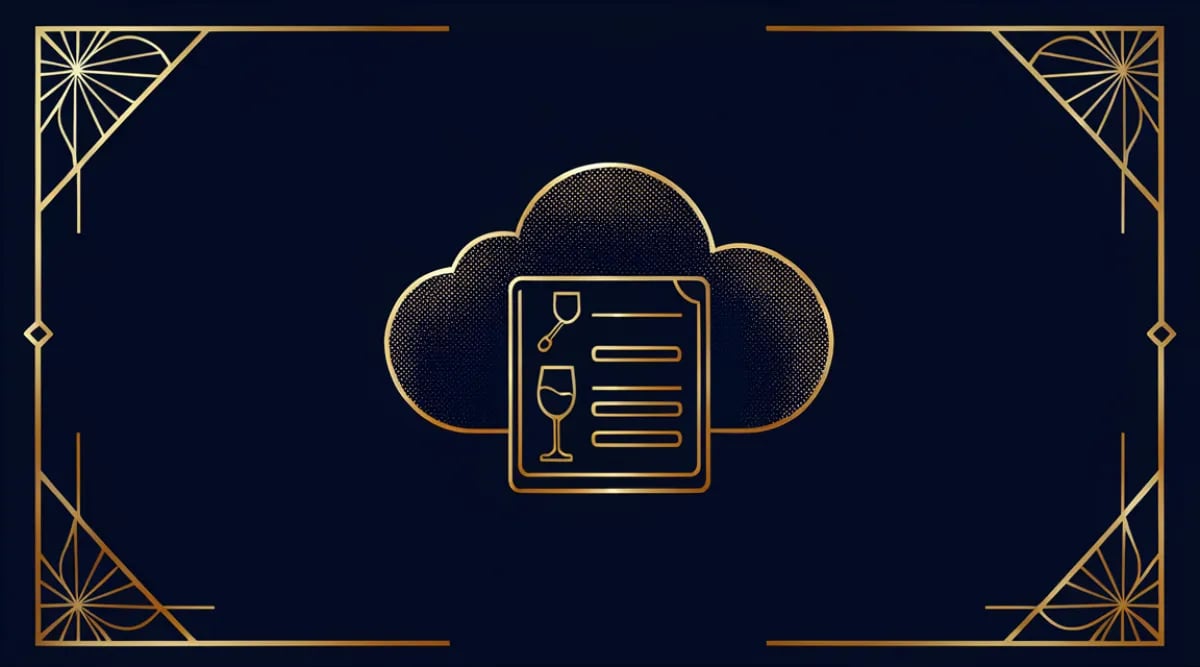 Nube digital con ícono de respaldo de datos de inventario