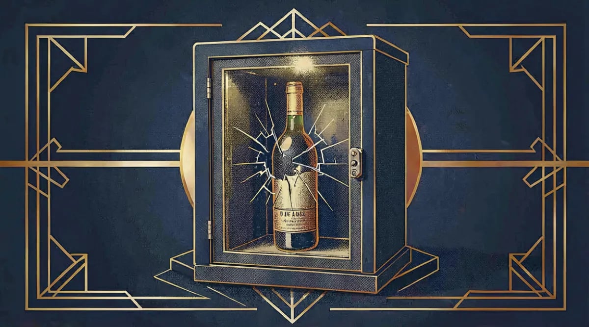 Botón de emergencia rojo con cava privada de fondo