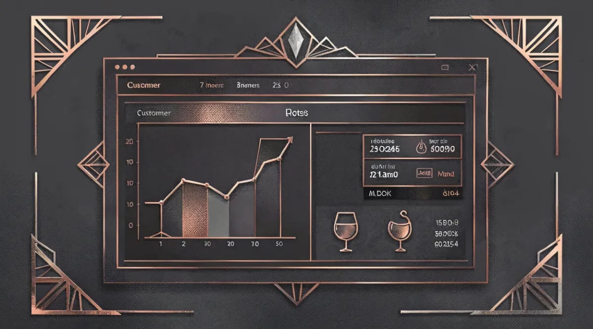 Dashboard de métricas de restaurante mostrando ocupación, ticket promedio y rotación de mesas