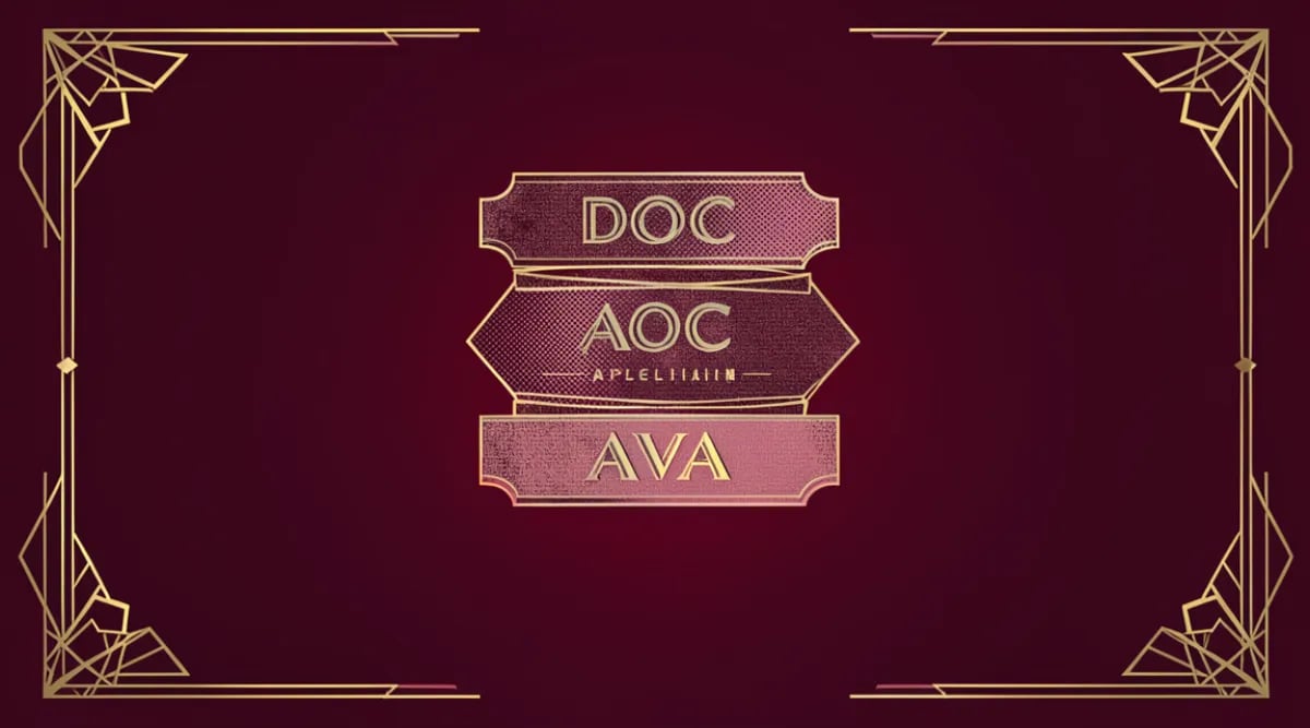 Etiquetas de vino mostrando DO DOC AOC y AVA