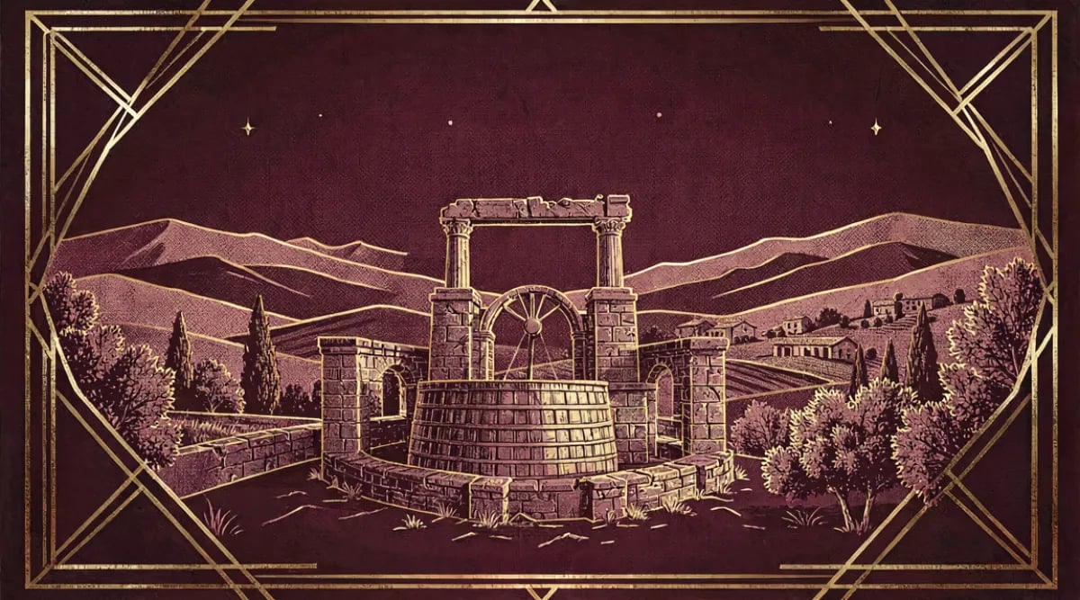 Viñedos del Valle de Bekaa Líbano con ruinas romanas