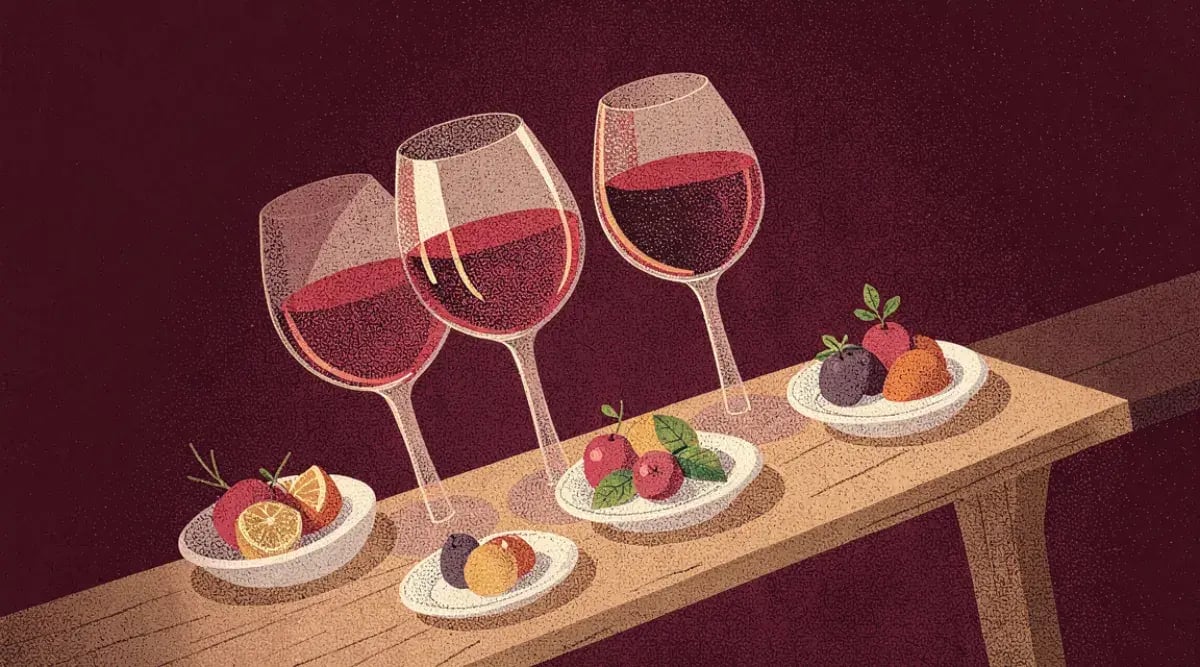 Selección de vinos para celebrar cumpleaños con copas y botellas sobre mesa decorada