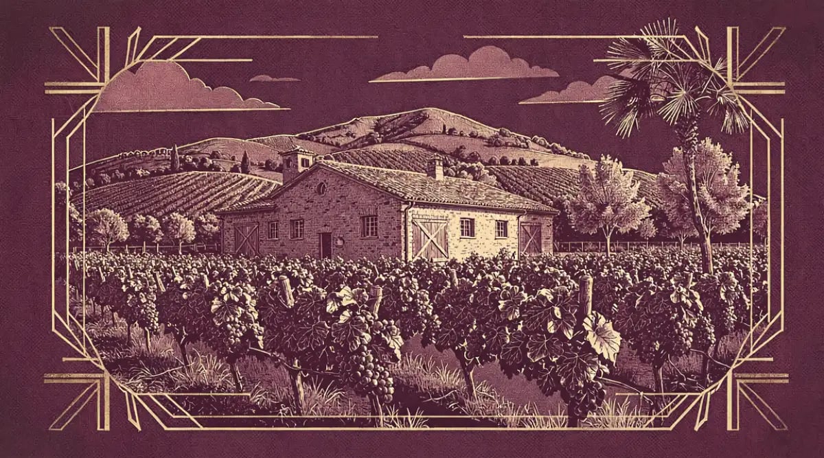 Bodega moderna en Penedés Cataluña España con viñedos