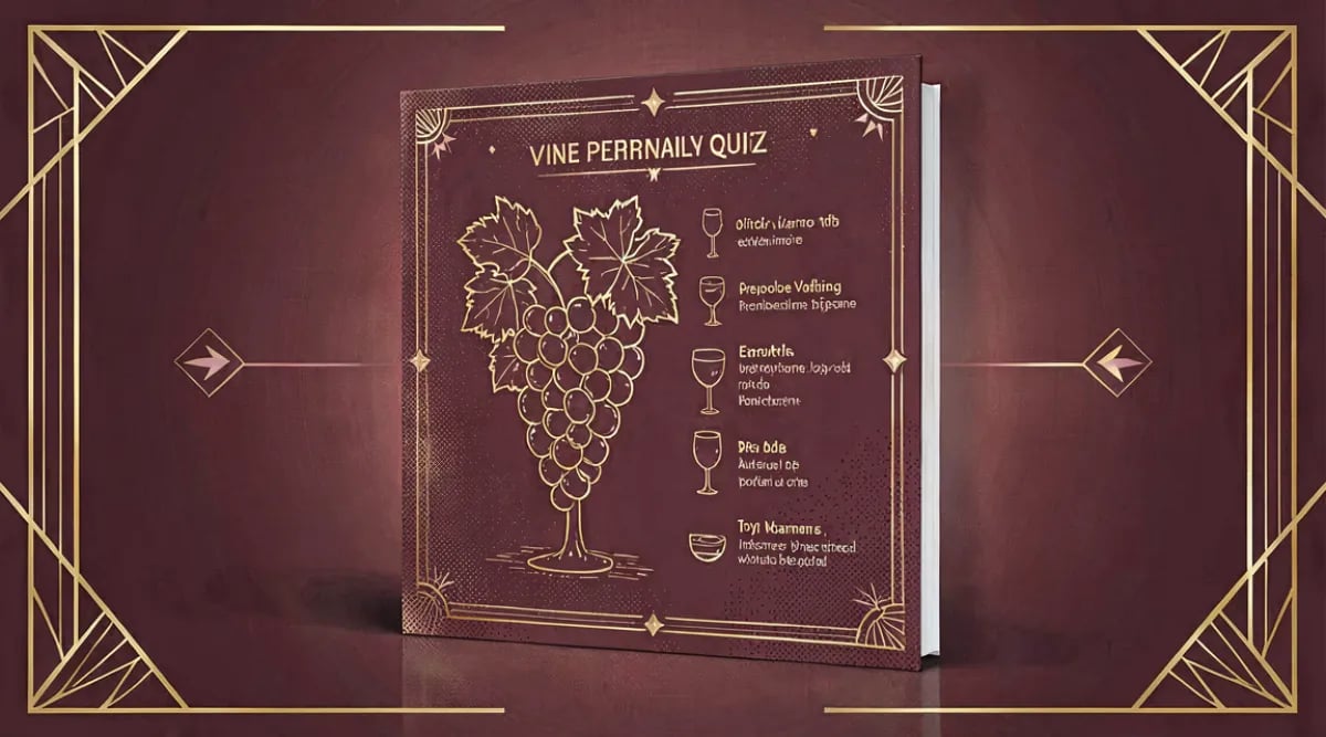 Quiz de personalidad vinícola con copas de diferentes tipos de vino