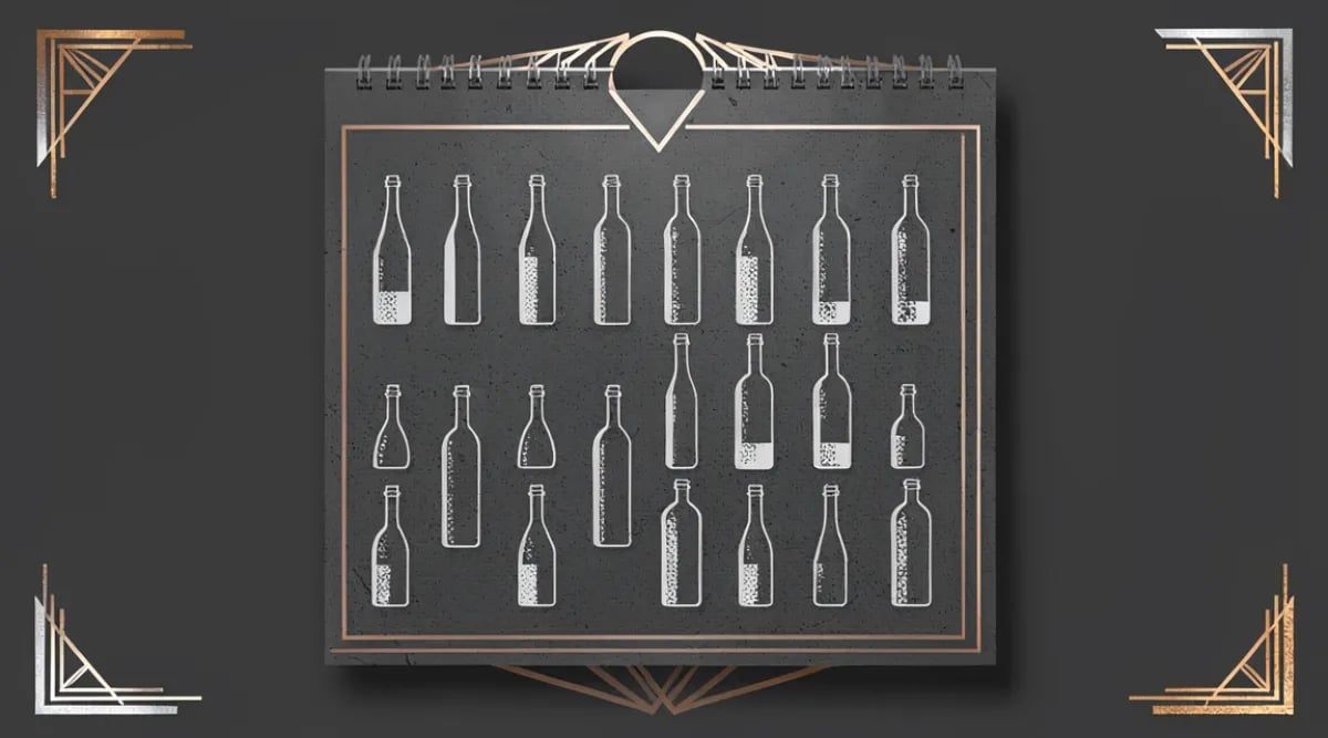 Reporte mensual de inventario de vinos con gráficos de tendencia y semáforos de estado