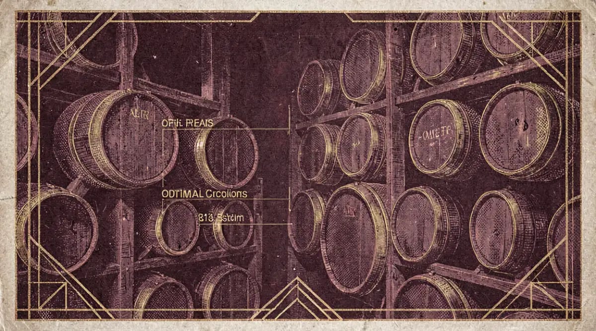 Termómetro digital en cava de vinos mostrando temperatura óptima de almacenamiento