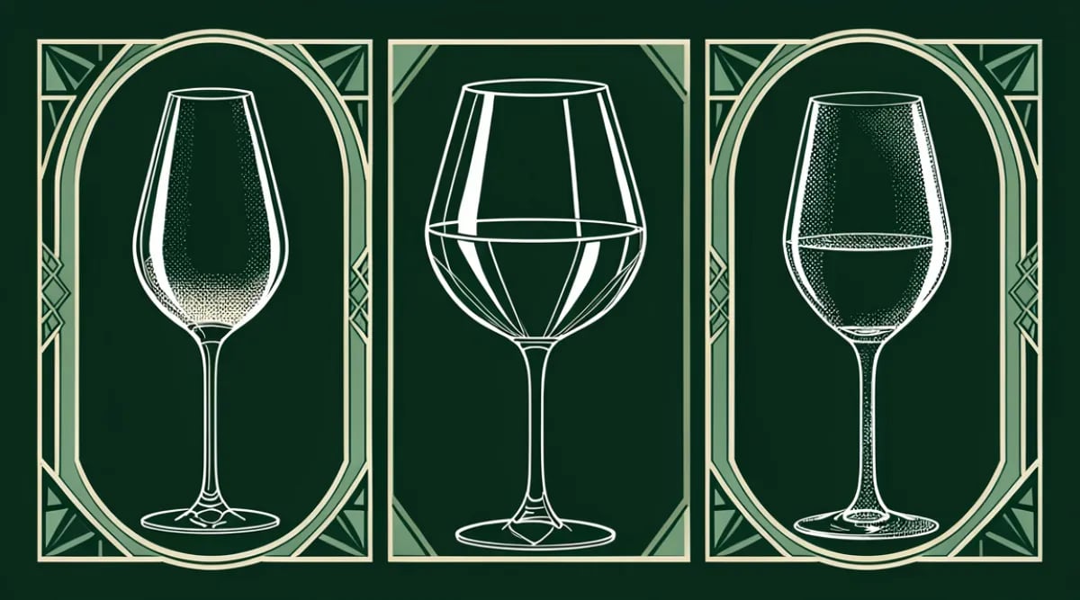 Tres copas de vino blanco mostrando tonalidades desde pálido verdoso hasta dorado intenso