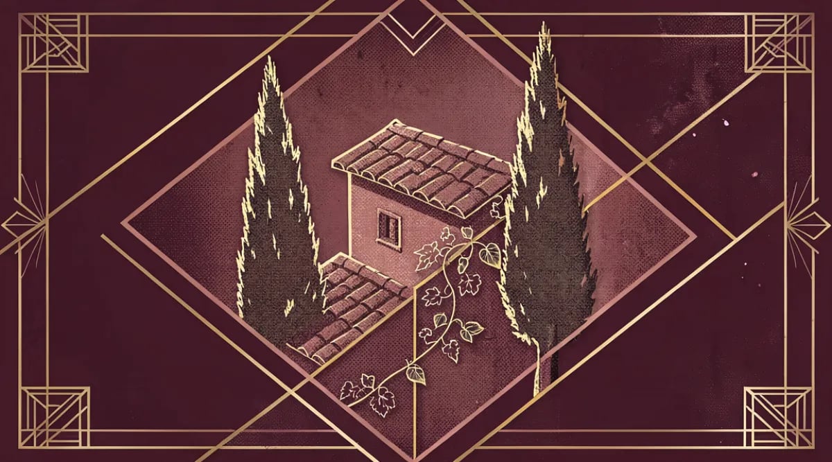 Viñedos de Sangiovese en colinas de Toscana Italia con cipreses y bodega al fondo