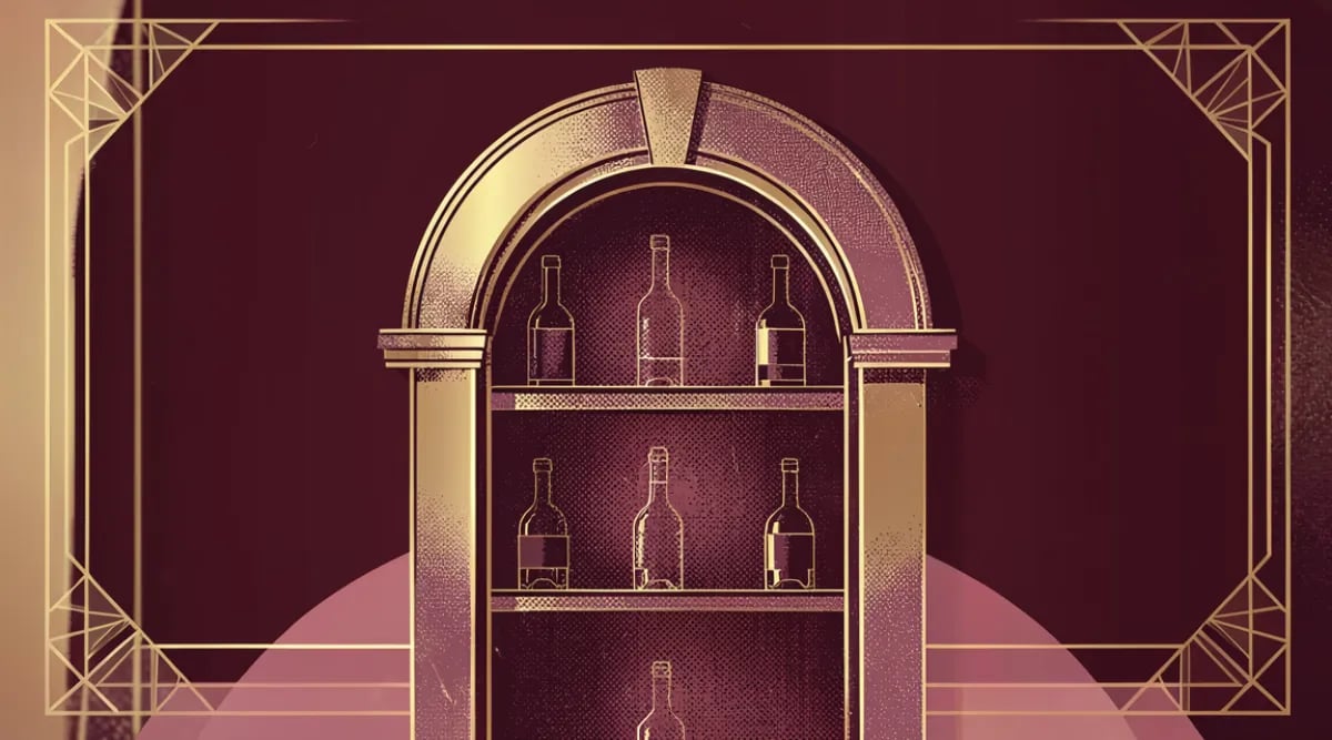 Botellas de vino mexicano empacadas para regalo con moño y caja de madera artesanal