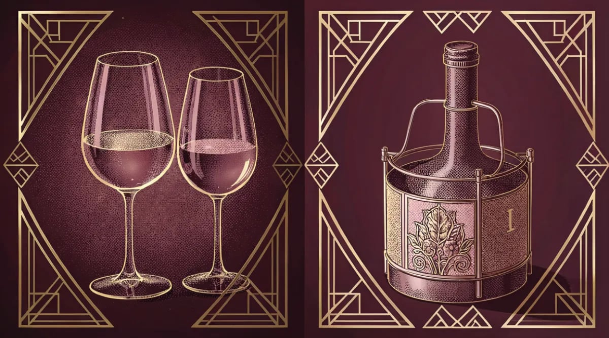 Copa de vino tinto servida con sistema Coravin en barra de restaurante fine dining iluminado