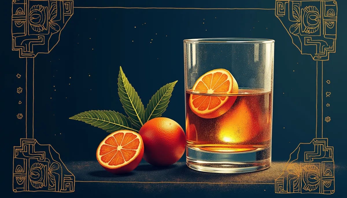 Botánicos del gin: enebro, coriandro, cáscaras de cítricos y especias sobre mesa de destilería