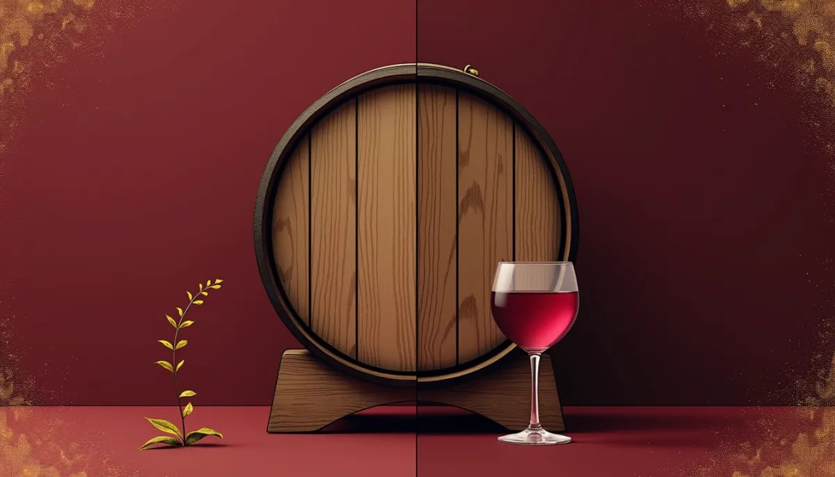 Racimo de uva Tempranillo madura en viñedo español con hojas verdes al atardecer