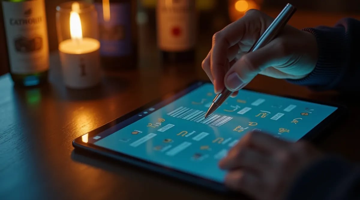 App de auditoría de cava mostrando resultados en tablet
