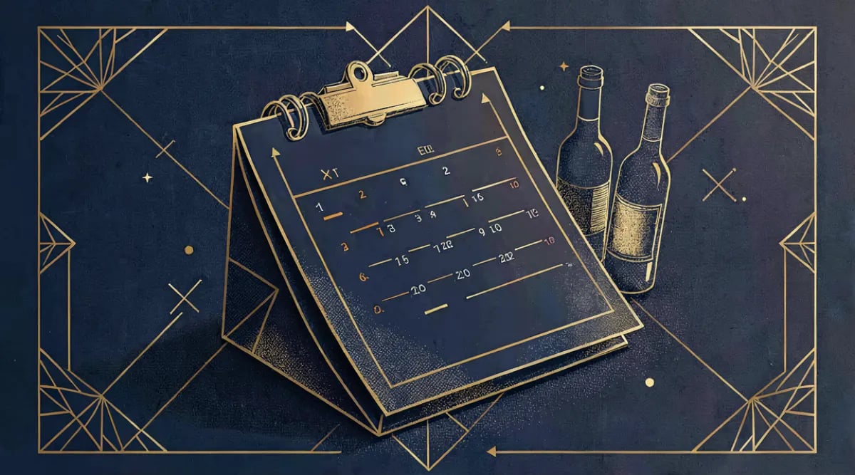 Personal realizando inventario anual de cava privada con tablet