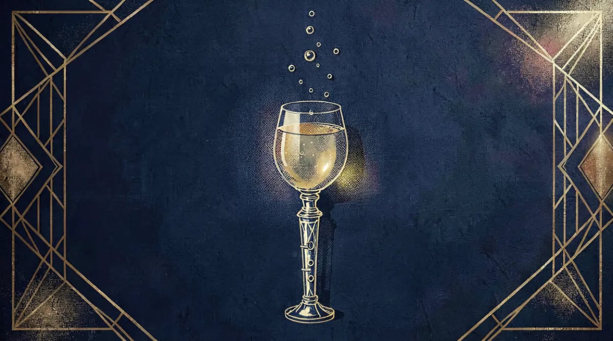 Botellas de vino blanco y champagne almacenadas en cava con temperatura controlada