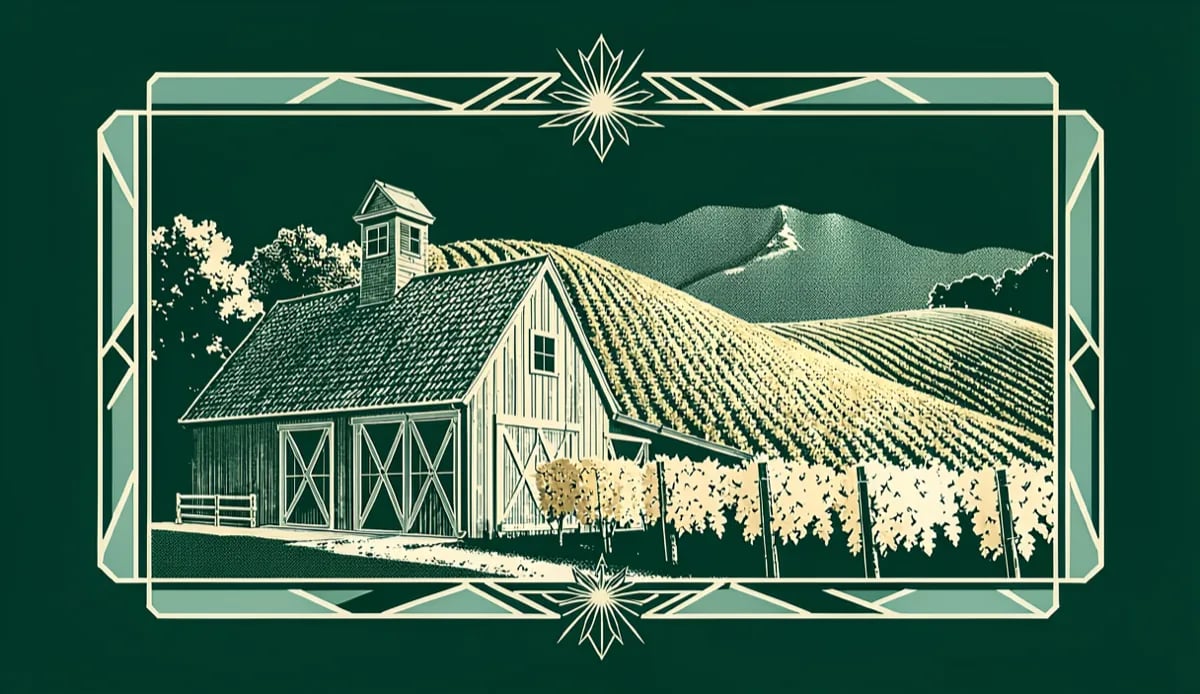 Viñedos de Napa Valley en California con montañas al fondo durante temporada de vendimia