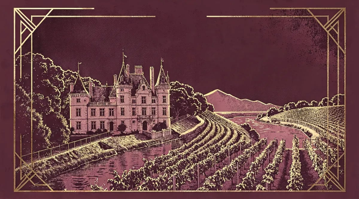 Castillo y viñedos del Valle del Loira Francia