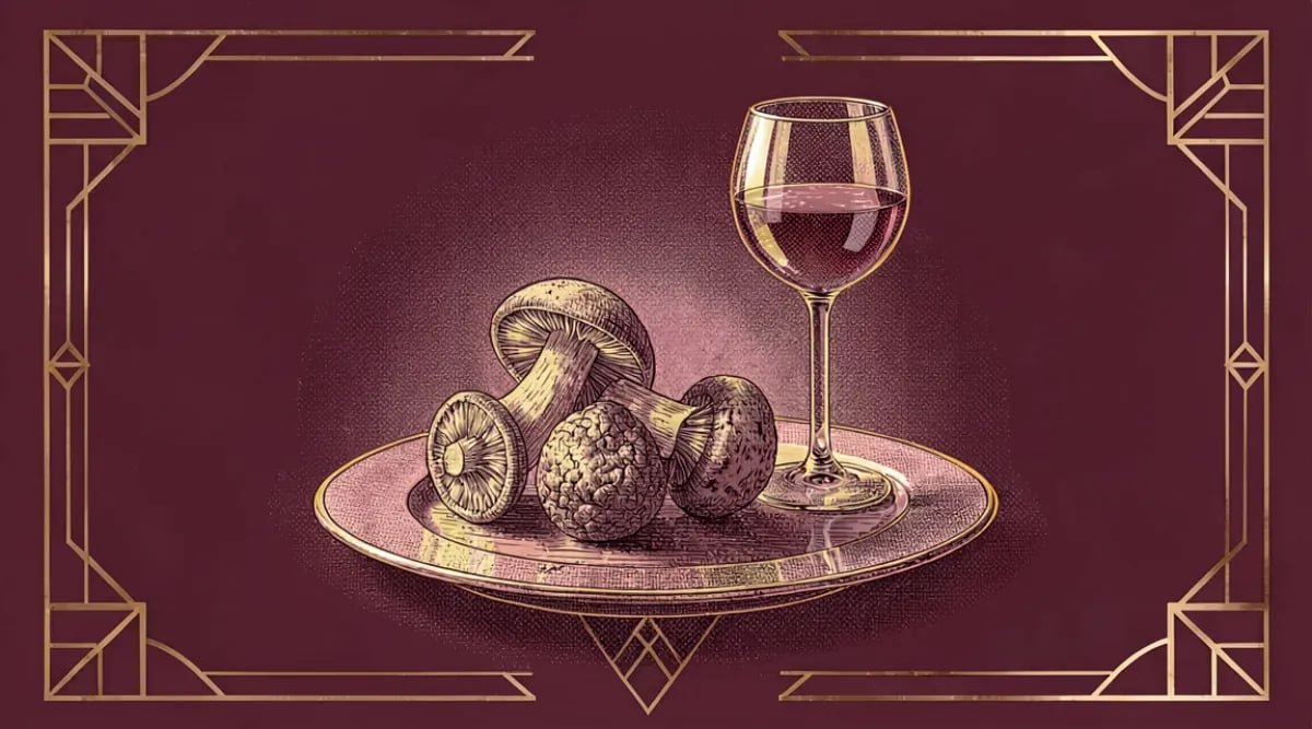 Maridaje hongos trufa con Pinot Noir