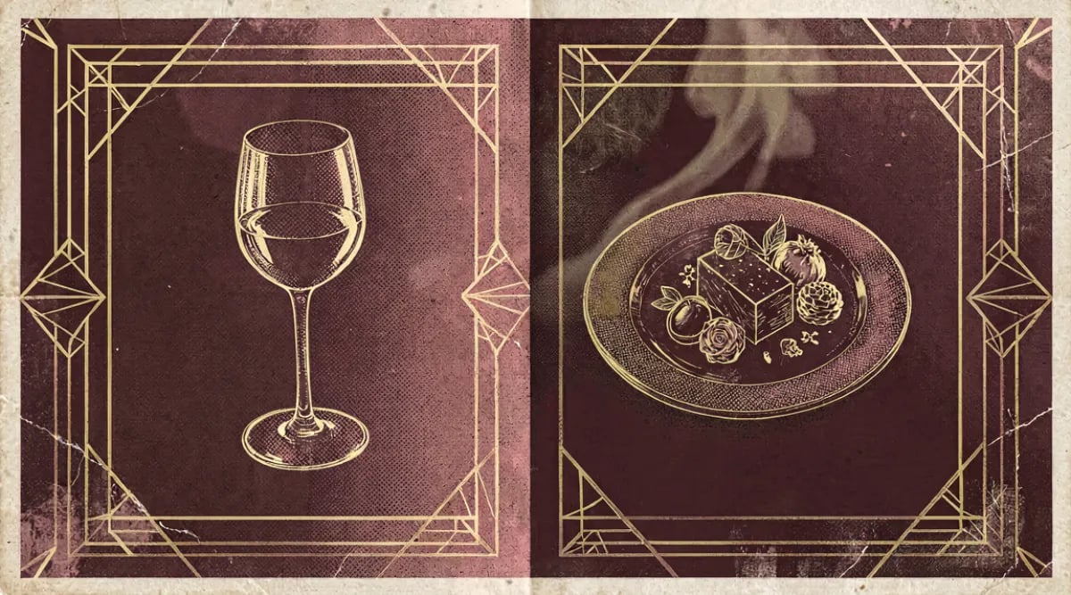 Mesa de fine dining con bebidas sin alcohol: shrubs artesanales, aguas infusionadas y jugos prensados en cristalería premium