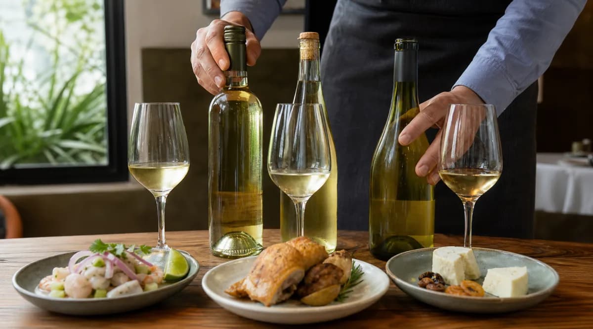 Tres estilos de vino blanco mexicano con maridajes de restaurante