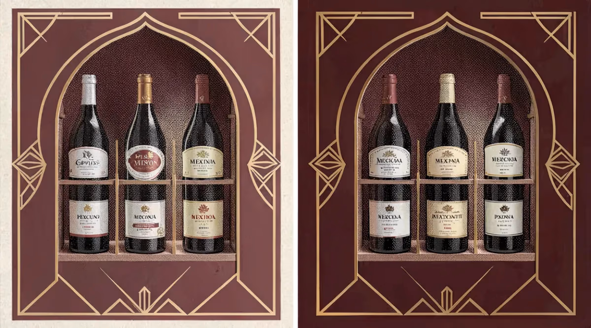Selección de botellas de vinos tintos mexicanos premium