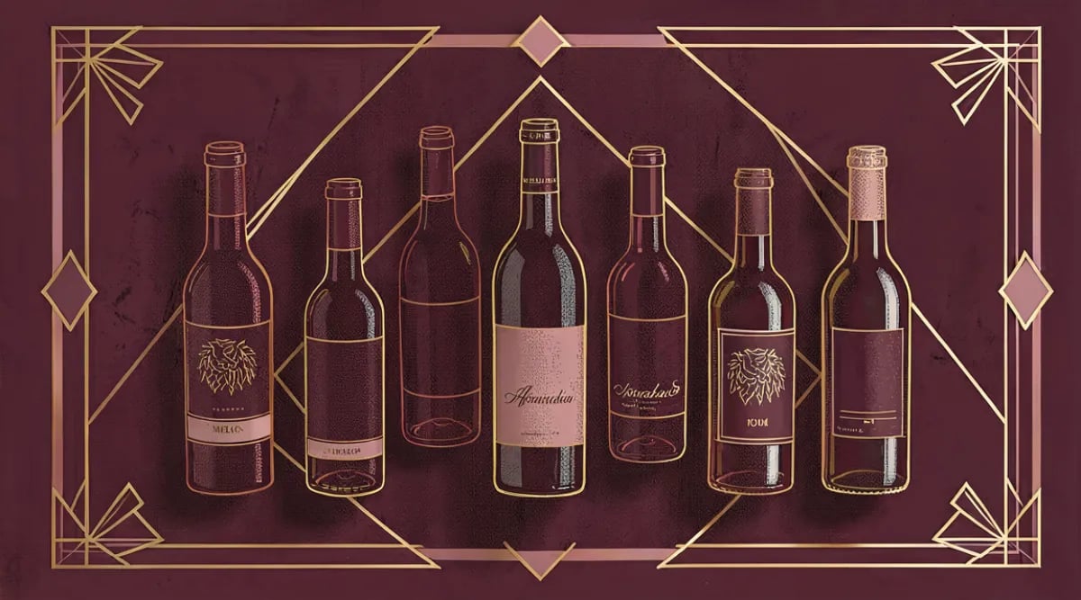 Selección de botellas de vino mexicano accesible alineadas sobre mesa de madera con copas