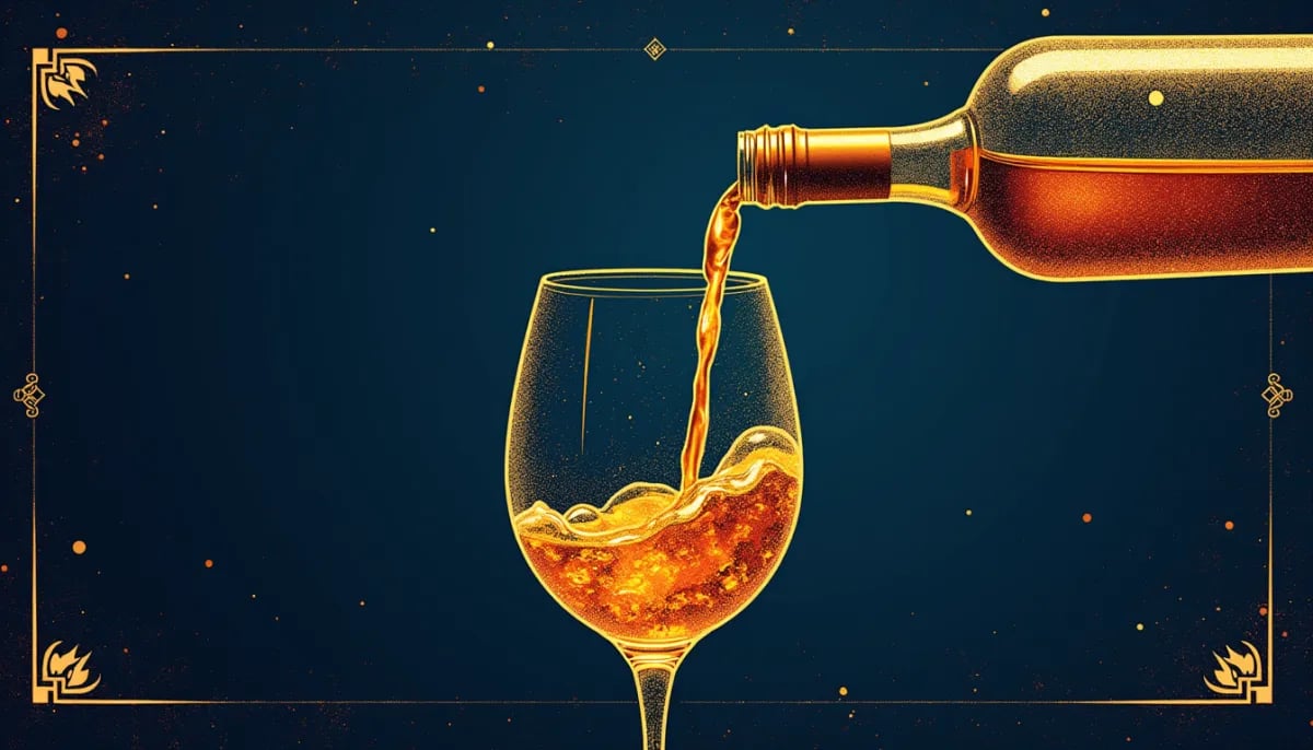 Botella de Frangelico con forma de fraile junto a avellanas tostadas y un Espresso Martini variación