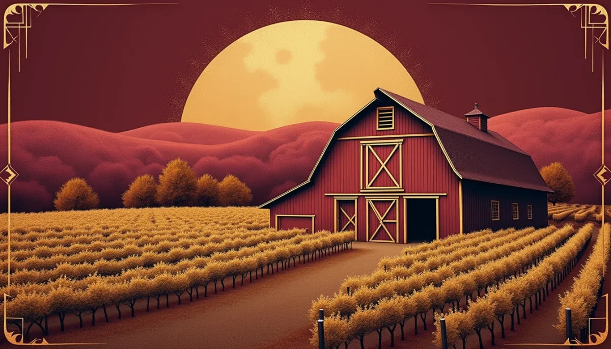 Viñedos de Napa Valley con montañas al fondo durante la temporada de cosecha