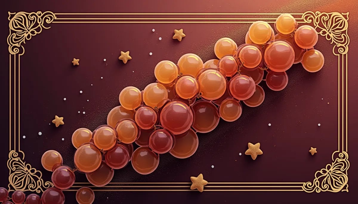 Copa de Tokaji Aszú dorado ámbar junto a racimo de uvas Furmint afectadas por botrytis noble